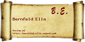 Bernfeld Ella névjegykártya